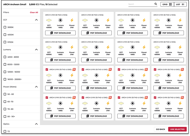 Searchable IES file library