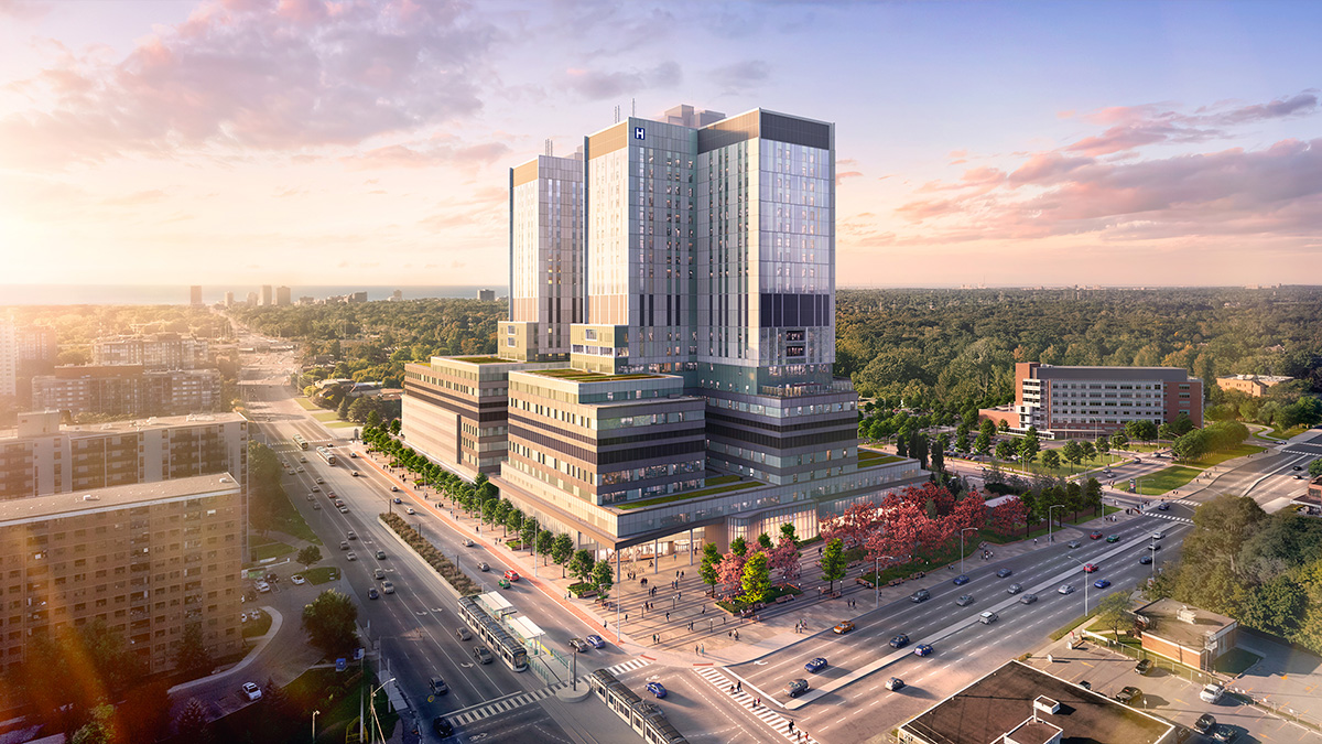 Peter Gilgan Mississauga Hospital, architectural rendering, the first DALI-2 deployment